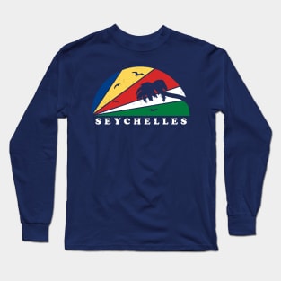 Seychelles Flag Sunset Unisex T-Shirt | Chill Out | African Island Paradise Long Sleeve T-Shirt